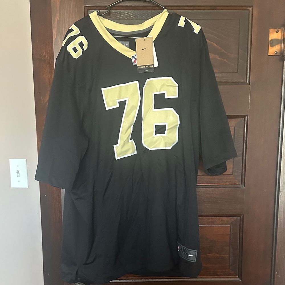Nike Black Football Jersey with Gold Numbers 76